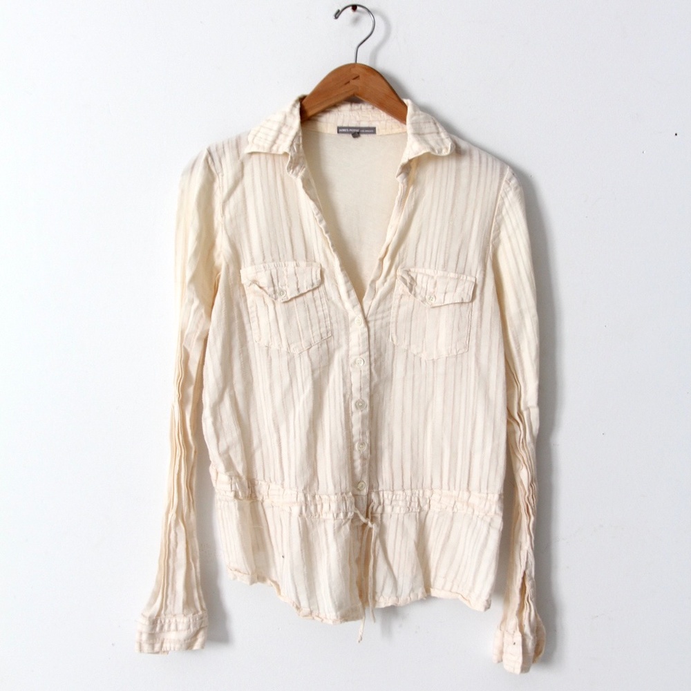James Perse Gauze Cotton Button Down Size 2